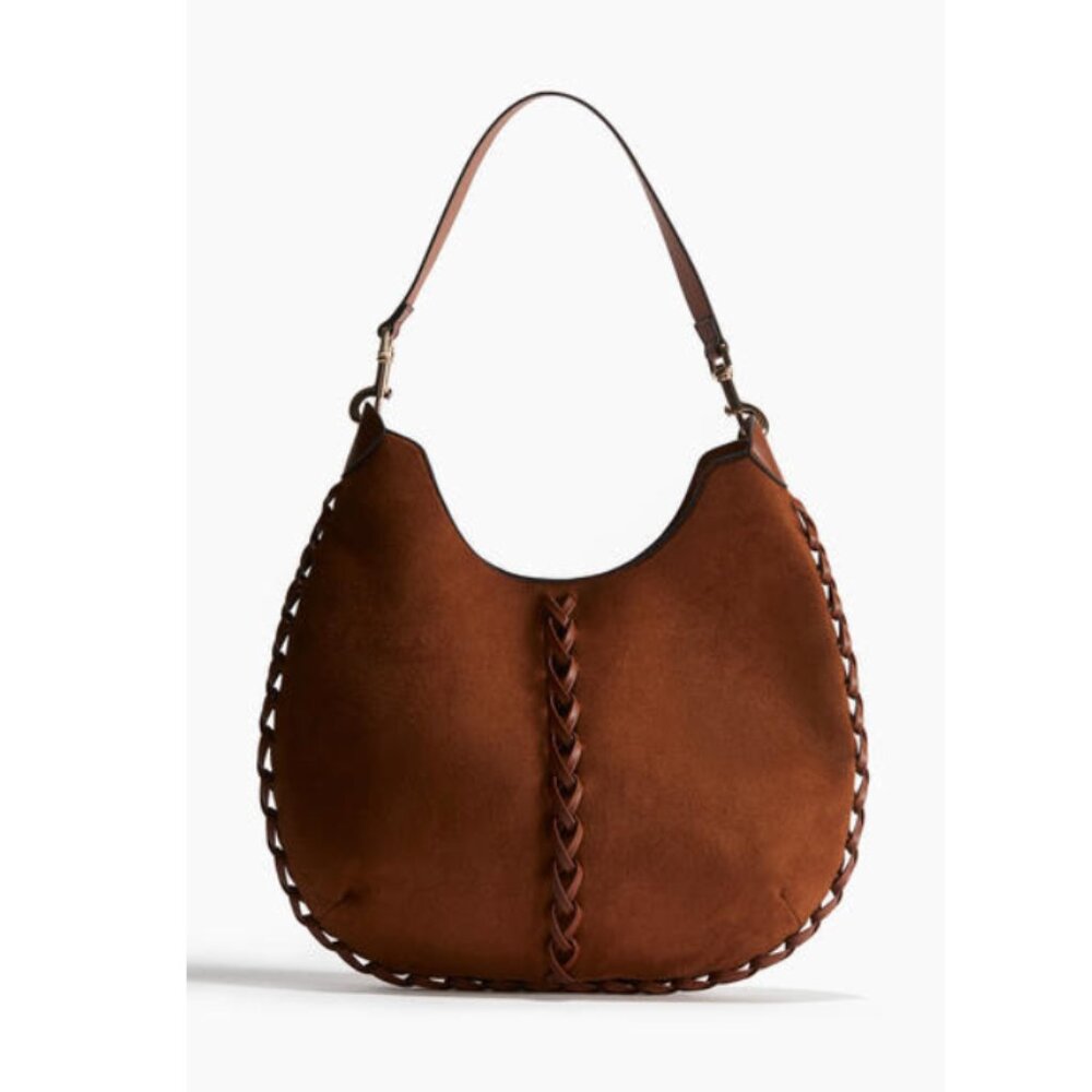 Suede-like hobo bag